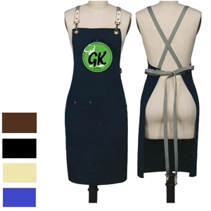 100% Cotton Canvas Kitchen Aprons w/ Detachable cross straps | https://www.bestnamebadges.com