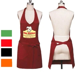 12 oz. Woven knitted Oval Neck Kitchen Apron w/ Front pocket | https://www.bestnamebadges.com
