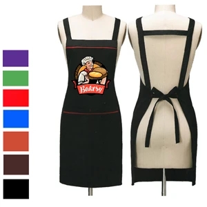 12 oz Woven knitted Kitchen Apron w/ Coloful Trim & 2 pocket | https://www.bestnamebadges.com