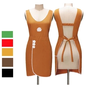 8.5 oz. King cardan Kitchen Apron w/ White trim & back strap | https://www.bestnamebadges.com