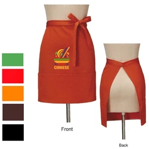 12 oz. Woven frock fabric Waist Apron w/ 2 pockets at bottom | https://www.bestnamebadges.com