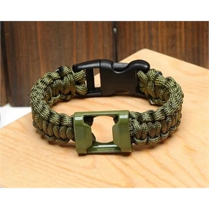 Survival wristband with opener