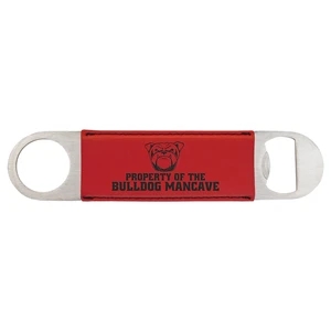 Red Leatherette Bottle Opener