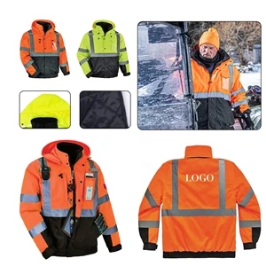 Class 3 High Vis Safety Reflective Bomber Jacket