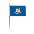 4"x6" & 12"x18'' Connecticut ePoly Printed Stick Flags | https://www.bestnamebadges.com