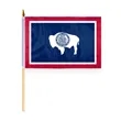 4"x6" & 12"x18'' Wyoming ePoly Printed Stick Flags | https://www.bestnamebadges.com