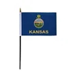 4"x6" & 12"x18'' Kansas ePoly Printed Stick Flags | https://www.bestnamebadges.com