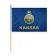 4"x6" & 12"x18'' Kansas ePoly Printed Stick Flags | https://www.bestnamebadges.com