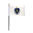 4"x6" & 12"x18'' Massachusetts ePoly Printed Stick Flags | https://www.bestnamebadges.com