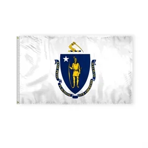 3'x5' Massachusetts ePoly Printed Flags | https://www.bestnamebadges.com