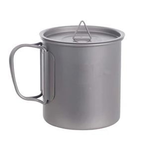 Titanium Cup Camping Mug Foldable Handle