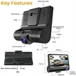 3 Lens Cameras Car Dash Cam with 4 inch Reverse Full Screen | https://www.bestnamebadges.com