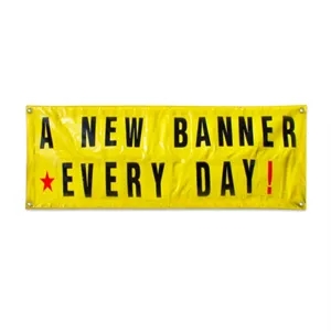 Yellow Vinyl Changeable Letter Banner - 3' x 8' | https://www.bestnamebadges.com