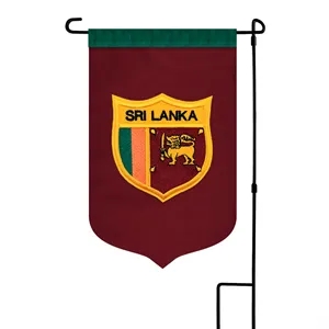 Custom Applique & Embroidered Garden Flag Canvas Poly | https://www.bestnamebadges.com