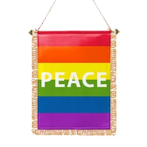 Mini Banner - Rainbow Peace | https://www.bestnamebadges.com