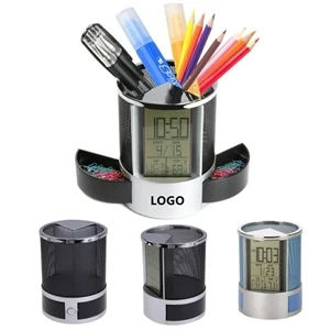 Pen Holder with  Calendar and Temperature