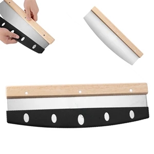 Big Pizza Cutter Knife with Wooden Handles