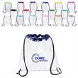 Clear Vinyl Stadium Compliant Cinch Pack Backpack | https://www.bestnamebadges.com