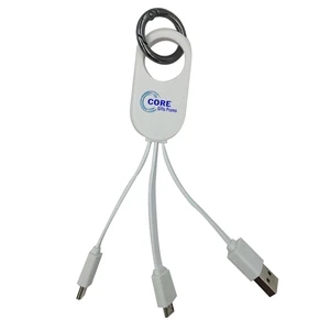 3-in-1 Charging Cable with Carabiner Clip