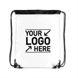 Clear PVC Drawstring Backpack w/ Matching Cinch Bag | https://www.bestnamebadges.com