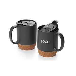 12oz Ceramic Coffee Mug with Cork Bottom | https://www.bestnamebadges.com