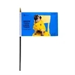 4" x 6" Custom Stick Flag - Dye Sublimation | https://www.bestnamebadges.com