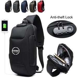 Anti Theft Usb Recharging Sling Crossbody Backpack