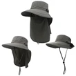Face Cover Summer Neck Flap Bucket Hat | https://www.bestnamebadges.com