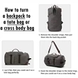 3 In 1 Canvas Duffle Backpack | https://www.bestnamebadges.com