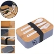 Wheat Straw Bento Box Set | https://www.bestnamebadges.com