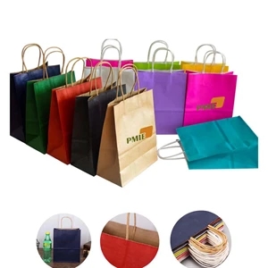 Color Kraft Paper Bag With Handles | https://www.bestnamebadges.com