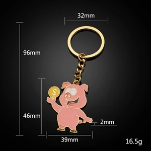 Pink pig keychain