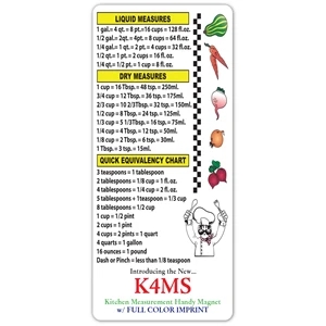 HANDY KITCHEN MEASUREMENT MAGNET - MADE IN USA | https://www.bestnamebadges.com