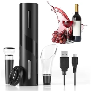 4-in-1 Electric Wine Bottle Opener Kit | https://www.bestnamebadges.com