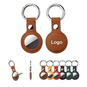 Leather Airtag Holder Keychain