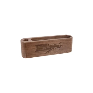 5 1/4" Walnut Business Card/Pen Holder