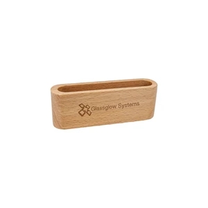 4 1/2" Beech Wood Business Card Holder