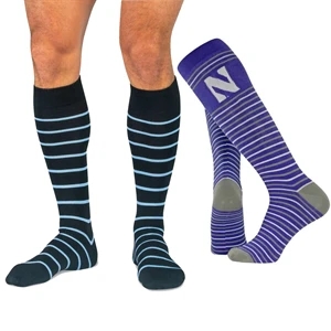 Over the calf knitted dress socks, 168 or 200 needle | https://www.bestnamebadges.com