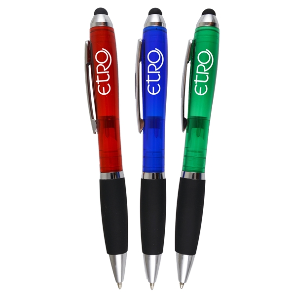 Translucent PDA Stylus Pen w/ Rubber Grip