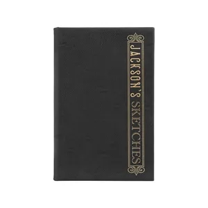 5 1/4" x 8 1/4" Black/Gold Leatherette Sketch Book