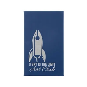 5 1/4" x 8 1/4" Blue/Silver Leatherette Sketch Book