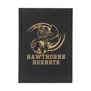 7" x 9 3/4" Black/Gold Leatherette Sketch Book