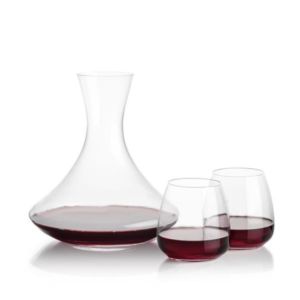 Senderwood Carafe & Hogarth Stemless Wine | https://www.bestnamebadges.com