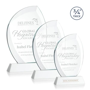 Wichita Award on Newhaven Base - White | https://www.bestnamebadges.com