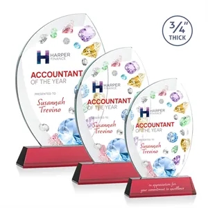 Wichita VividPrint™ Award on Newhaven Base - Red | https://www.bestnamebadges.com