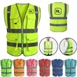 9 Pockets High Visibility Zipper Front Safety Vest | https://www.bestnamebadges.com