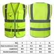 9 Pockets High Visibility Zipper Front Safety Vest | https://www.bestnamebadges.com