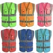 9 Pockets High Visibility Zipper Front Safety Vest | https://www.bestnamebadges.com