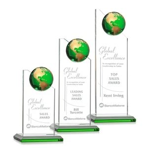 Arden Globe Award - Green/Gold | https://www.bestnamebadges.com