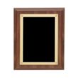 Walnut Finish Plaque w/Rosettes | https://www.bestnamebadges.com